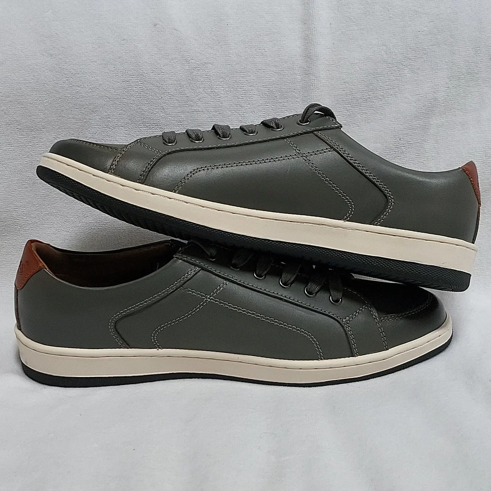 Dark Grey Leather Sneakers Landon Size 9.5M G.H. Bass - Picture 12 of 12
